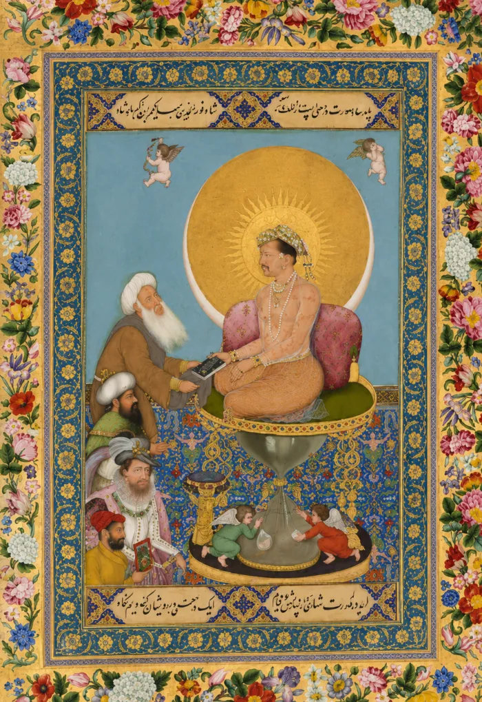 Jahangir Preferring a Sufi Shaikh Miniature Canvas wall art print | PrintPosters.in